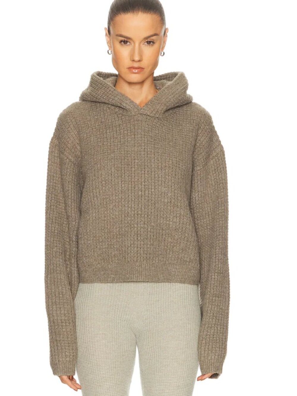 Fear of God Essentials Henry Waffle 90's Hoodie, Homestead Heather, Small